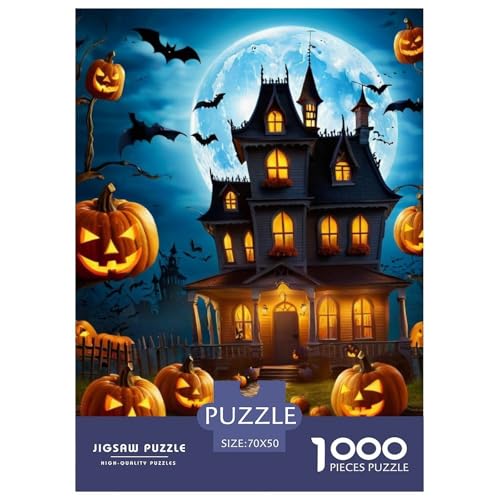 Puzzles 1000 Teile Puzzle SchlossLagerfeuer-Aktivität Puzzle HalloweenGeschicklichkeitsspiel Familienspiel Für Erwachsene Und Kinder Ab 14 Jahren 70x50cm/1000pcs von TZOVPCDFA