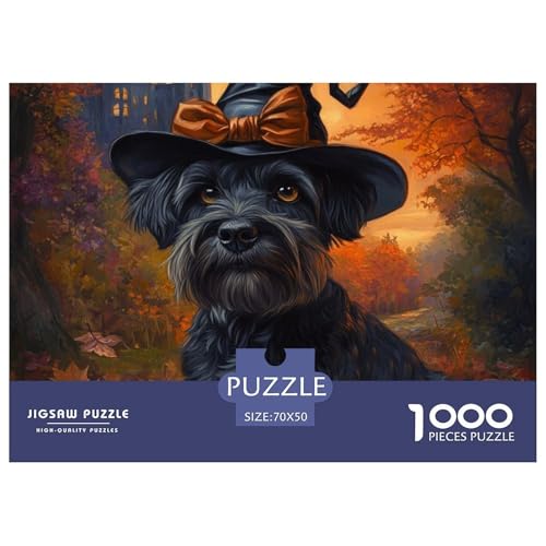 Puzzles 1000 Teile Puzzle SchnauzerLagerfeuer-Aktivität Puzzle Halloween Impossible SpielFür Die Ganze Familie Für Erwachsene Und Kinder Ab 14 Jahren 70x50cm/1000pcs von TZOVPCDFA