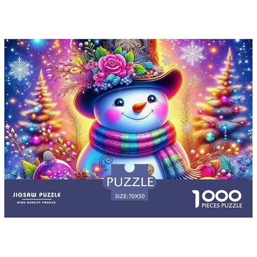 Puzzles 1000 Teile Puzzle SchneemannLagerfeuer-Aktivität Puzzle Christmas Theme Geschicklichkeitsspiel Familienspiel Für Kinder Von 8-12 Jahren 70x50cm/1000pcs von TZOVPCDFA