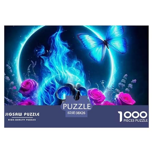 Puzzles 1000 Teile Puzzle SkelettLagerfeuer-Aktivität Puzzle Gothic Style Geschicklichkeitsspiel Heimdekoration Für Erwachsene Und Kinder 38x26cm/1000pcs von TZOVPCDFA