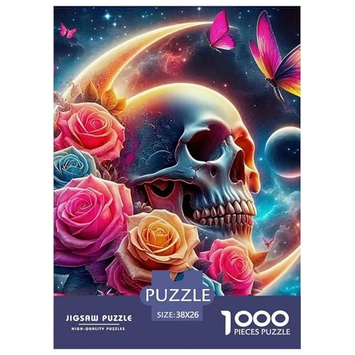 Puzzles 1000 Teile Puzzle SkelettLagerfeuer-Aktivität Puzzle Gothic Style Geschicklichkeitsspiel Puzzles-Geschenk Für Männer Und Frauen 38x26cm/1000pcs von TZOVPCDFA