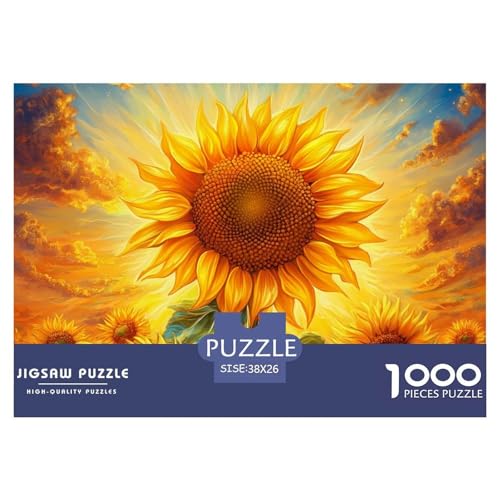 Puzzles 1000 Teile Puzzle SonnenblumenLagerfeuer-Aktivität Puzzle Oil Painting Flowers Impossible SpielHeimdekoration Für Erwachsene Und Kinder 38x26cm/1000pcs von TZOVPCDFA
