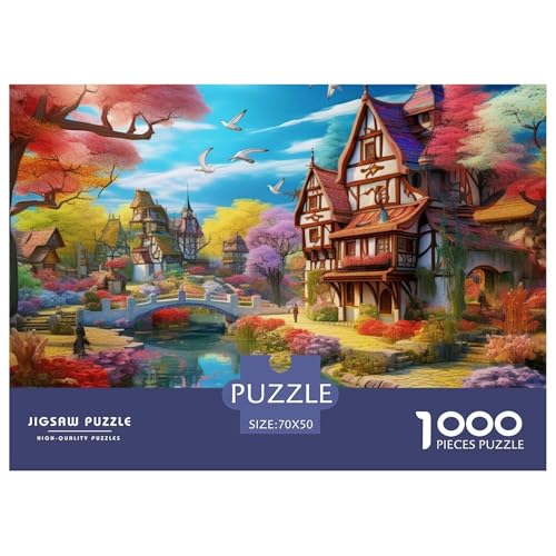 Puzzles 1000 Teile Puzzle Stadtlandschaft ArchitekturLagerfeuer-Aktivität Puzzle Beautiful Little River Impossible SpielFür Die Ganze Familie Für Kinder Von 8-12 Jahren 70x50cm/1000pcs von TZOVPCDFA