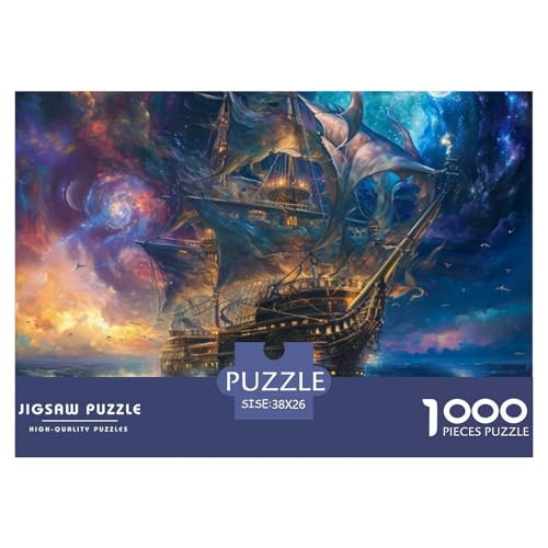 Puzzles 1000 Teile Puzzle Starlight SailBootLagerfeuer-Aktivität Puzzle Milky Way Geschicklichkeitsspiel Für Die Ganze Familie Für Kinder Von 8-12 Jahren 38x26cm/1000pcs von TZOVPCDFA