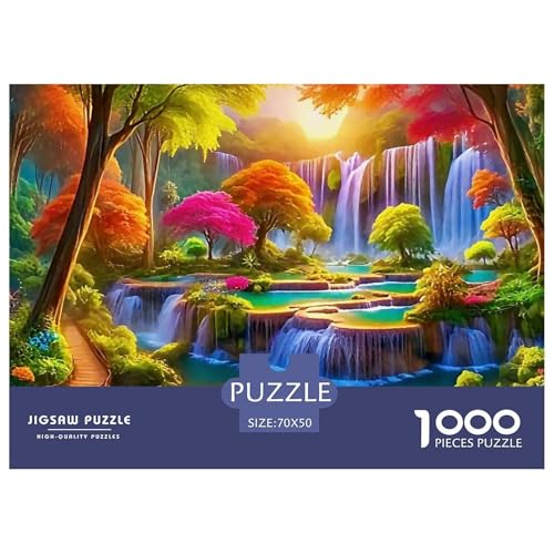 Puzzles 1000 Teile Puzzle WasserfallLagerfeuer-Aktivität Puzzle Exquisite Scenery Geschicklichkeitsspiel Familienspiel Für Erwachsene Und Kinder Ab 14 Jahren 70x50cm/1000pcs von TZOVPCDFA