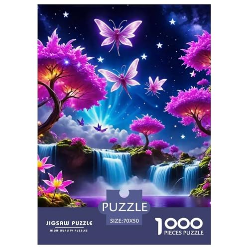 Puzzles 1000 Teile Puzzle WasserfallLagerfeuer-Aktivität Puzzle Exquisite Scenery Geschicklichkeitsspiel Für Die Ganze Familie Für Erwachsene Und Kinder 70x50cm/1000pcs von TZOVPCDFA