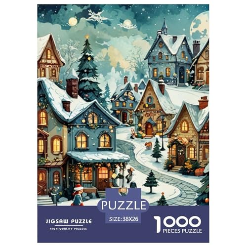 Puzzles 1000 Teile Puzzle WeihnachtenLagerfeuer-Aktivität Puzzle WeihnachtenEve Geschicklichkeitsspiel Heimdekoration Für Erwachsene Und Kinder Ab 14 Jahren 38x26cm/1000pcs von TZOVPCDFA