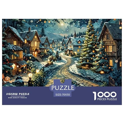 Puzzles 1000 Teile Puzzle WeihnachtenLagerfeuer-Aktivität Puzzle WeihnachtenEve Geschicklichkeitsspiel Puzzles-Geschenk Für Erwachsene Und Kinder 70x50cm/1000pcs von TZOVPCDFA