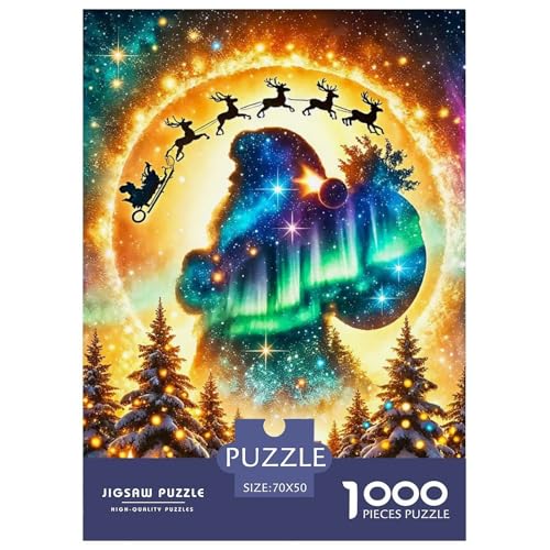 Puzzles 1000 Teile Puzzle WeihnachtsbaumLagerfeuer-Aktivität Puzzle Christmas Theme Geschicklichkeitsspiel Familienspiel Für Kinder Von 8-12 Jahren 70x50cm/1000pcs von TZOVPCDFA