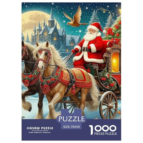 Puzzles 1000 Teile Puzzle WeihnachtsmannLagerfeuer-Aktivität Puzzle Christmas Theme Geschicklichkeitsspiel Familienspiel Für Erwachsene Und Kinder 70x50cm/1000pcs von TZOVPCDFA