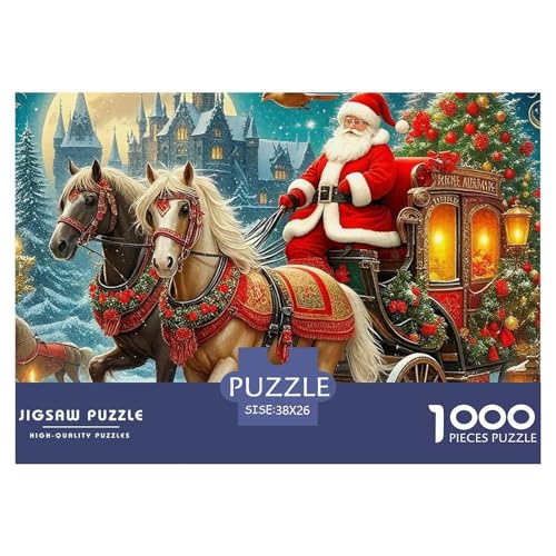 Puzzles 1000 Teile Puzzle WeihnachtsmannLagerfeuer-Aktivität Puzzle Christmas Theme Geschicklichkeitsspiel Für Die Ganze Familie Für Kinder Von 8-12 Jahren 38x26cm/1000pcs von TZOVPCDFA