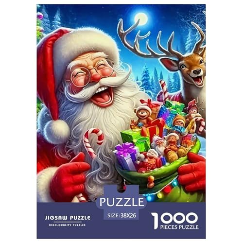 Puzzles 1000 Teile Puzzle WeihnachtsmannLagerfeuer-Aktivität Puzzle Christmas Theme Geschicklichkeitsspiel Heimdekoration Für Erwachsene Und Kinder Ab 14 Jahren 38x26cm/1000pcs von TZOVPCDFA