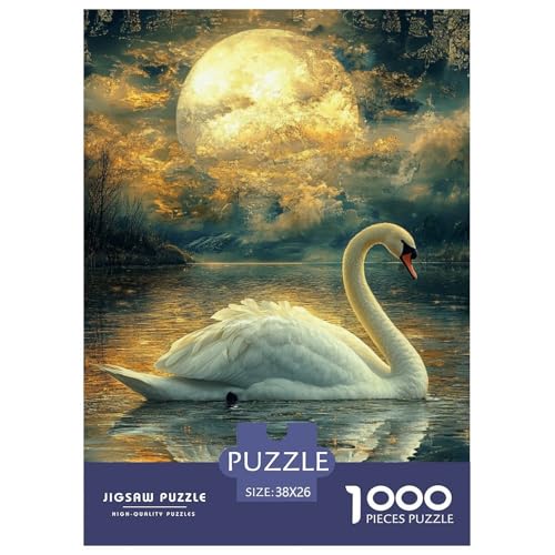 Puzzles 1000 Teile Puzzle Weißer SchwanLagerfeuer-Aktivität Puzzle SeenImpossible SpielFür Die Ganze Familie Für Erwachsene Und Kinder Ab 14 Jahren 38x26cm/1000pcs von TZOVPCDFA