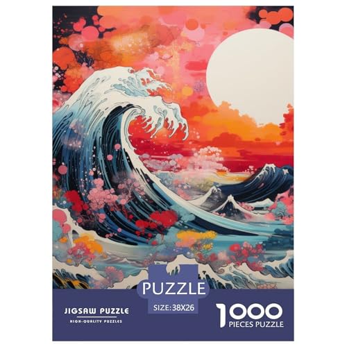 Puzzles 1000 Teile Puzzle Wellen im japanischen StilLagerfeuer-Aktivität Puzzle Ride The Wind and Waves Geschicklichkeitsspiel Puzzles-Geschenk Für Kinder Von 8-12 Jahren 38x26cm/1000pcs von TZOVPCDFA