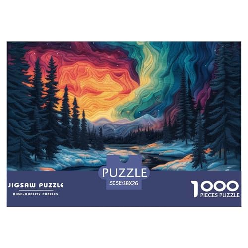 Puzzles 1000 Teile Puzzle Winter Schnee SzeneLagerfeuer-Aktivität Puzzle Strange Forest Farbenfrohes Legespiel Für Die Ganze Familie Für Erwachsene Und Kinder 38x26cm/1000pcs von TZOVPCDFA