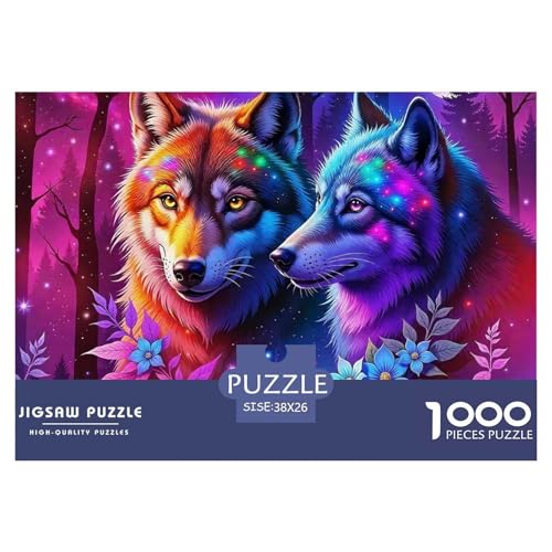 Puzzles 1000 Teile Puzzle WolfLagerfeuer-Aktivität Puzzle Wildlife Series Geschicklichkeitsspiel Für Die Ganze Familie Für Erwachsene Und Kinder Ab 14 Jahren 38x26cm/1000pcs von TZOVPCDFA