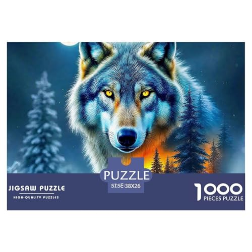 Puzzles 1000 Teile Puzzle WolfLagerfeuer-Aktivität Puzzle Wildlife Series Geschicklichkeitsspiel Puzzles-Geschenk Für Erwachsene Und Ältere Kinder 38x26cm/1000pcs von TZOVPCDFA