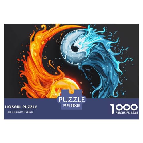 Puzzles 1000 Teile Puzzle Yin und YangLagerfeuer-Aktivität Puzzle The Eight Diagrams Geschicklichkeitsspiel Für Die Ganze Familie Für Kinder Von 8-12 Jahren 38x26cm/1000pcs von TZOVPCDFA