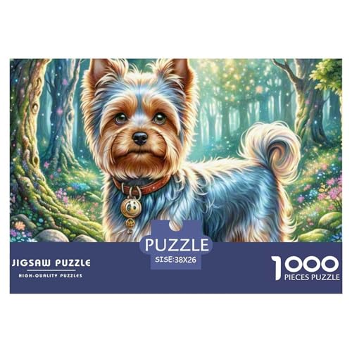 Puzzles 1000 Teile Puzzle Yorkshire TerrierLagerfeuer-Aktivität Puzzle Oil Painting Style Geschicklichkeitsspiel Familienspiel Für Erwachsene Und Kinder 38x26cm/1000pcs von TZOVPCDFA