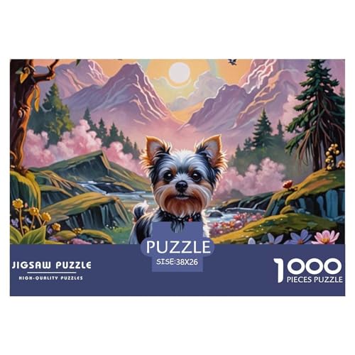 Puzzles 1000 Teile Puzzle Yorkshire TerrierLagerfeuer-Aktivität Puzzle Pet Dog Geschicklichkeitsspiel Familienspiel Für Erwachsene Und Ältere Kinder 38x26cm/1000pcs von TZOVPCDFA