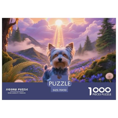 Puzzles 1000 Teile Puzzle Yorkshire TerrierLagerfeuer-Aktivität Puzzle Pet Dog Geschicklichkeitsspiel Für Die Ganze Familie Für Erwachsene Und Ältere Kinder 70x50cm/1000pcs von TZOVPCDFA