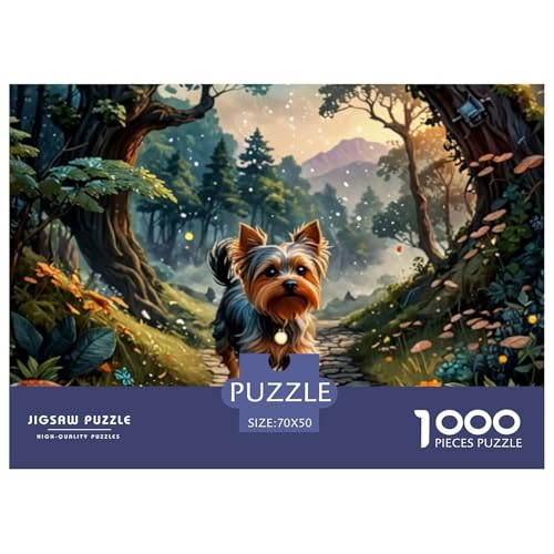 Puzzles 1000 Teile Puzzle Yorkshire TerrierLagerfeuer-Aktivität Puzzle Pet Dog Geschicklichkeitsspiel Für Die Ganze Familie Für Erwachsene Und Kinder 70x50cm/1000pcs von TZOVPCDFA