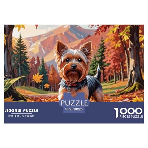Puzzles 1000 Teile Puzzle Yorkshire TerrierLagerfeuer-Aktivität Puzzle Pet Dog Impossible Game Für Die Ganze Familie Für Erwachsene Und Kinder Ab 14 Jahren 38x26cm/1000pcs von TZOVPCDFA
