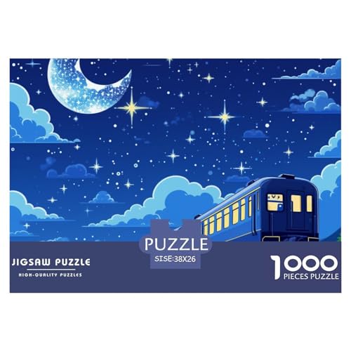 Puzzles 1000 Teile Puzzle Zug SternennachtLagerfeuer-Aktivität Puzzle Dream Number Geschicklichkeitsspiel Für Die Ganze Familie Für Erwachsene Und Kinder 38x26cm/1000pcs von TZOVPCDFA
