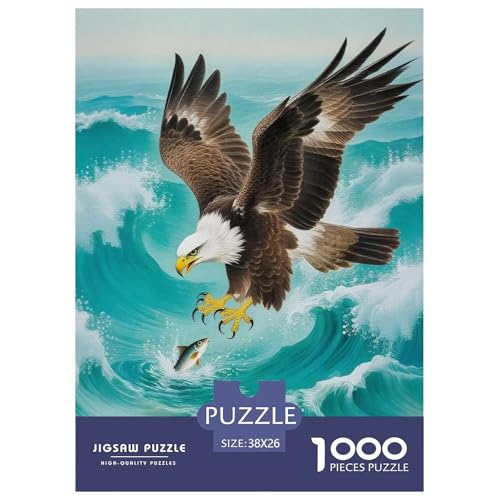 Puzzles Adler1000 Teile Puzzles Erwachsene Rätsel Bird of Prey Geschicklichkeitsspiel Für Die Ganze Familie Dekorieren Sie Puzzles Für Erwachsene Und Kinder 38x26cm/1000pcs von TZOVPCDFA