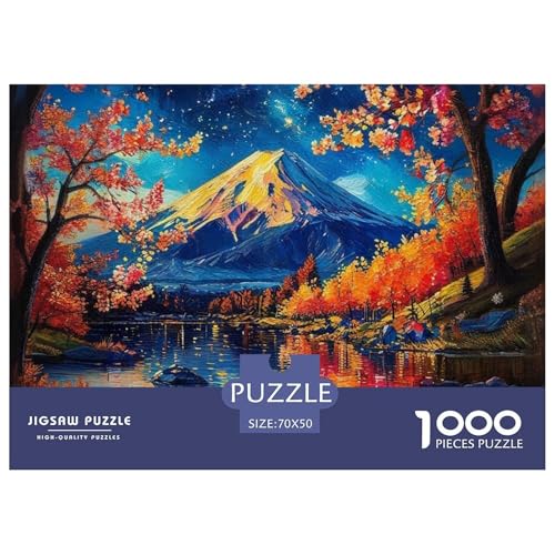Puzzles Berg Fuji1000 Teile Erwachsene Rätsel Natural Landscape Geschicklichkeitsspiel Für Die Ganze Familie Geschenke Für Männer Und Damen Für Erwachsene Und Kinder Ab 14 Jahren 70x50cm/1000pcs von TZOVPCDFA