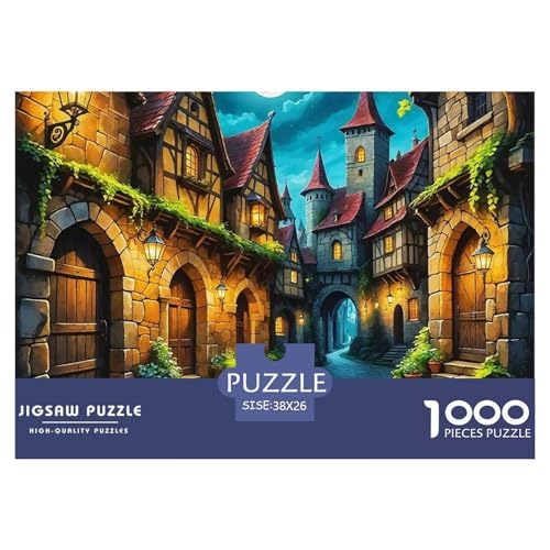 Puzzles Ferienhaus1000 Teile Erwachsene Rätsel Medieval Streets Klassische Rätsel Geschenke Für Männer Und Damen Für Erwachsene Und Kinder 38x26cm/1000pcs von TZOVPCDFA