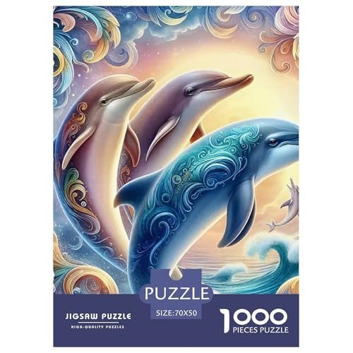 Puzzles Für Erwachsene 1000 Teile DelphinLernspiel Marine Animal Theme Für Familie Freunde Für Erwachsene Kinder 70x50cm/1000pcs von TZOVPCDFA