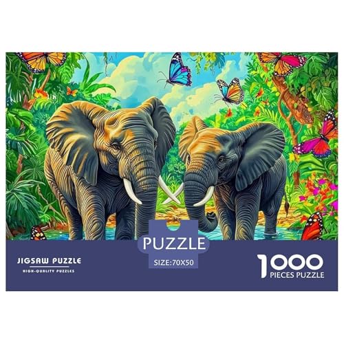 Puzzles Für Erwachsene 1000 Teile Elefanten Pädagogisches Spiel Animal Theme Für Familie Freunde Für Erwachsene Kinder 70x50cm von TZOVPCDFA