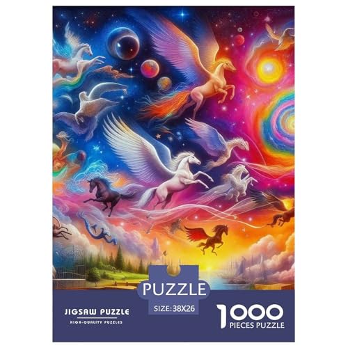 Puzzles Für Erwachsene 1000 Teile Flying Pferd Pädagogisches Spiel Animal Theme Geschenke Für Männer Für Erwachsene Kinder 38x26cm von TZOVPCDFA