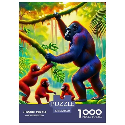 Puzzles Für Erwachsene 1000 Teile GorillaLernspiel DschungelAnimal Theme Für Familie Freunde Für Erwachsene Und Kinder Ab 14 Jahren 70x50cm/1000pcs von TZOVPCDFA