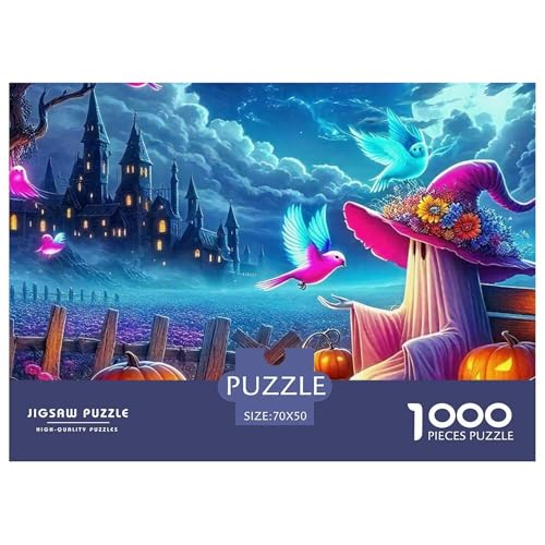 Puzzles Für Erwachsene 1000 Teile HexeHerausforderung Spielzeug Halloween Theme Geschenke Für Männer Für Erwachsene Kinder 70x50cm/1000pcs von TZOVPCDFA