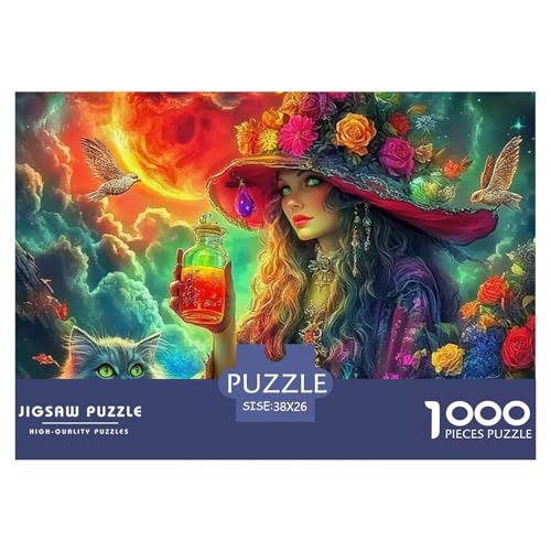 Puzzles Für Erwachsene 1000 Teile HexeLernspiel Halloween Theme Für Familie Freunde Für Erwachsene Kinder 38x26cm/1000pcs von TZOVPCDFA