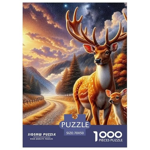 Puzzles Für Erwachsene 1000 Teile Hirsch Pädagogisches Spiel Animal Theme Geschenke Für Männer Für Erwachsene Kinder 70x50cm Puzzles Für Erwachsene 1000 Teile Hirsch Pädagogisches Spiel Animal Theme Geschenke Für Männer Für Erwachsene Kinder 70x50cm von TZOVPCDFA