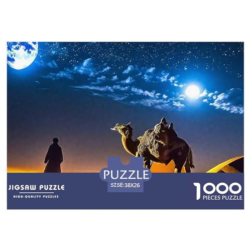 Puzzles Für Erwachsene 1000 Teile Kamel Pädagogisches Spiel Landscape Theme Geschenke Für Männer Für Erwachsene Kinder 38x26cm von TZOVPCDFA