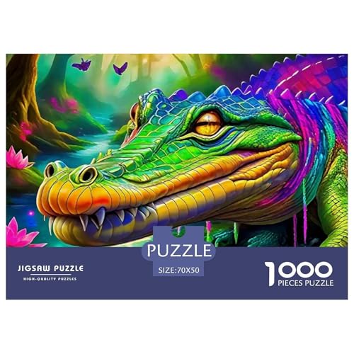 Puzzles Für Erwachsene 1000 Teile KrokodilHerausforderung Spielzeug Swamp Animal Theme Für Familie Freunde Für Erwachsene Und Kinder Ab 14 Jahren 70x50cm/1000pcs von TZOVPCDFA