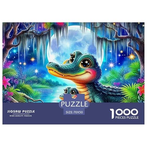 Puzzles Für Erwachsene 1000 Teile KrokodilLernspiel Swamp Animal Theme Geschenke Für Damen Für Erwachsene Kinder 70x50cm/1000pcs von TZOVPCDFA