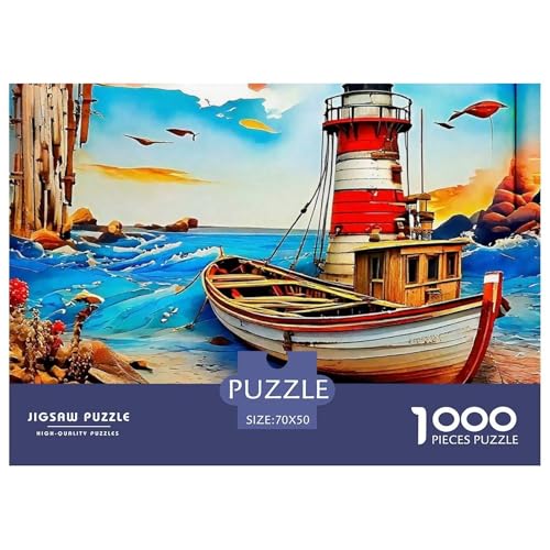 Puzzles Für Erwachsene 1000 Teile LeuchtturmHerausforderung Spielzeug KüstenlandschaftTheme Für Familie Freunde Für Erwachsene Und Kinder Ab 14 Jahren 70x50cm/1000pcs von TZOVPCDFA