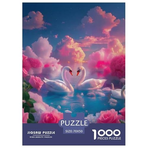 Puzzles Für Erwachsene 1000 Teile SchwanErwachsene Puzzles Pädagogisches Spiel Rose Geschenke Für Damen Für Erwachsene Kinder 70x50cm/1000pcs von TZOVPCDFA