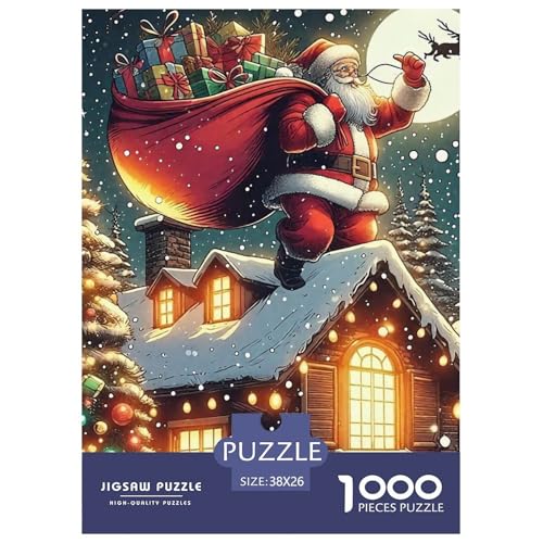 Puzzles Für Erwachsene 1000 Teile WeihnachtsmannLernspiel Christmas Theme Geschenke Für Damen Für Erwachsene Und Kinder Ab 14 Jahren 38x26cm/1000pcs von TZOVPCDFA