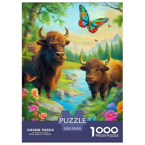 Puzzles Für Erwachsene 1000 Teile Yak Pädagogisches Spiel Cattle on The Plateau Für Familie Freunde Für Erwachsene Kinder 70x50cm von TZOVPCDFA