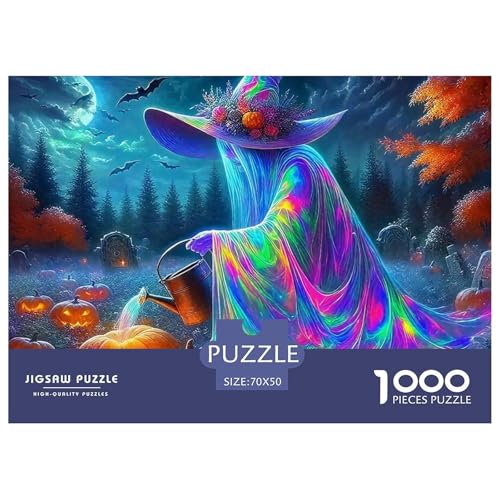 Puzzles Für Erwachsene 1000 Teilige HexeLernspiel Halloween Theme Geschenke Für Männer Für Erwachsene Und Kinder Ab 14 Jahren 70x50cm/1000pcs von TZOVPCDFA