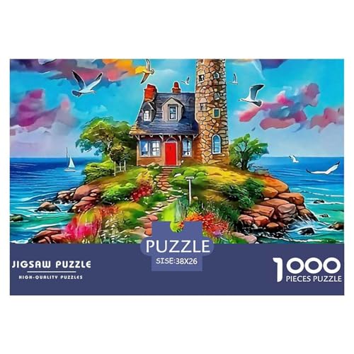Puzzles Für Erwachsene 1000 Teilige LeuchtturmPuzzlespiele KüstenlandschaftTheme Geschenke Für Damen Für Erwachsene Und Kinder Ab 14 Jahren 38x26cm/1000pcs von TZOVPCDFA