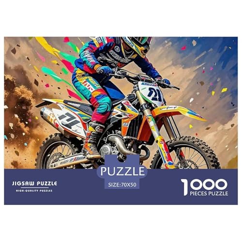 Puzzles Für Erwachsene 1000 Teilige Offroad MotorradLernspiel Dirt Bike Theme Für Familie Freunde Für Erwachsene Kinder 70x50cm/1000pcs von TZOVPCDFA
