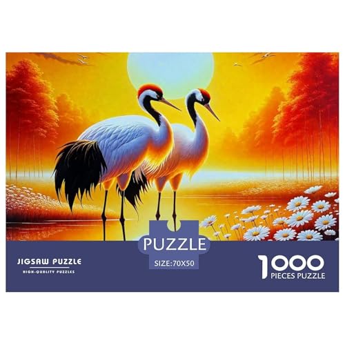 Puzzles Für Erwachsene 1000 Teilige Rotgekrönter Kran Pädagogisches Spiel Crane Themed Geschenke Für Damen Für Erwachsene Kinder 70x50cm von TZOVPCDFA