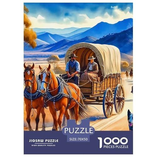 Puzzles Für Erwachsene 1000 Teilige WagenErwachsene Puzzles Pädagogisches Spiel Western Für Familie Freunde Für Erwachsene Kinder 70x50cm/1000pcs von TZOVPCDFA